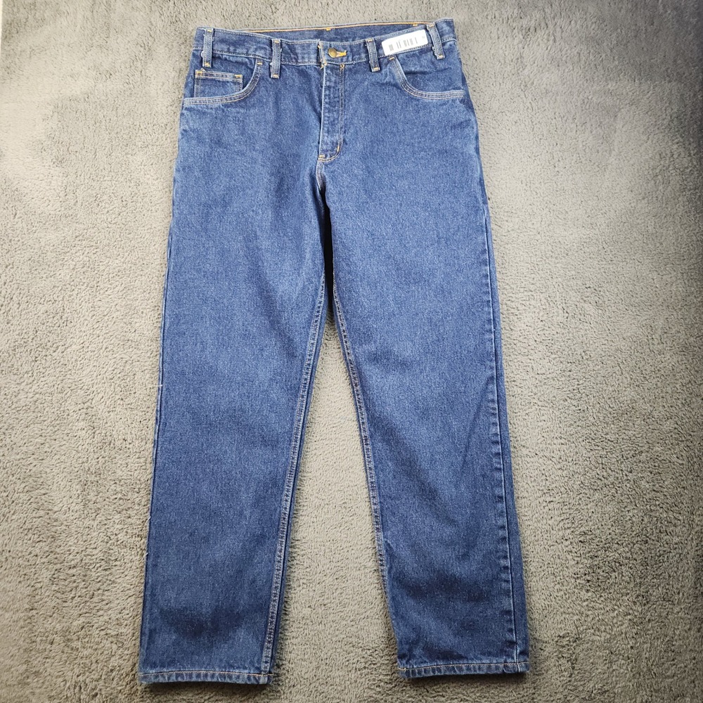 Aramark Flame Resistant FR Workwear Jeans Mens 38x32 Blue High Rise Denim Pants‎